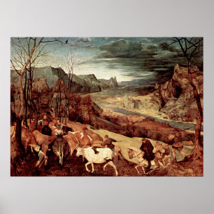 Póster El regreso del rebaño de Pieter Bruegel - 1565