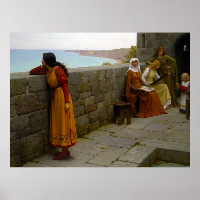 Póster El rehén, c. 1912 por Edmund Blair Leighton (Frente)