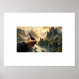 Póster El reino del escritor - Creando castillos con tint