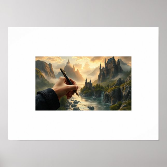 Póster El reino del escritor - Creando castillos con tint (Frente)