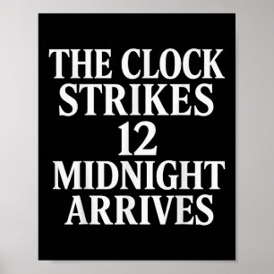 Póster El reloj da las 12 llega la medianoche Meme _2