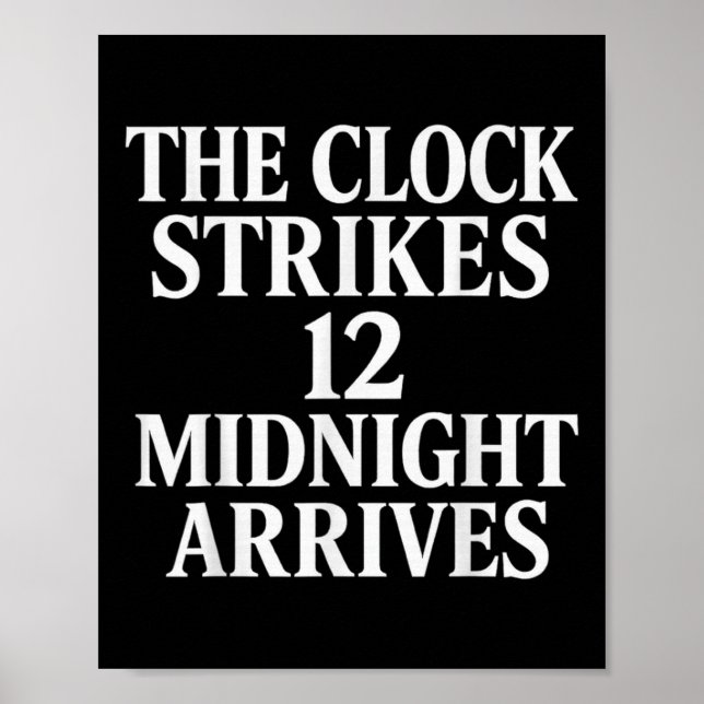 Póster El reloj da las 12 llega la medianoche Meme _2  (Frente)