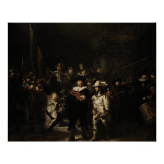 Póster El reloj nocturno de Rembrandt van Rijn