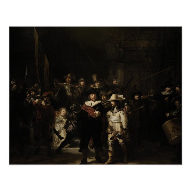 Póster El reloj nocturno de Rembrandt van Rijn (Anverso)