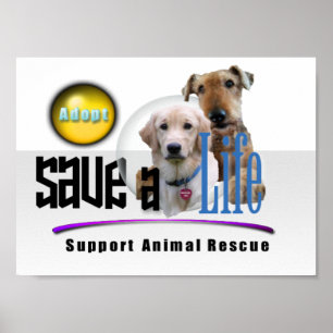 PÓSTER ¡EL RESCATE ANIMAL DE LA AYUDA - ADOPTE!