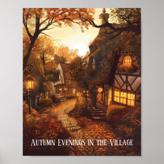 Póster El resplandor del otoño en un pueblo acogedor