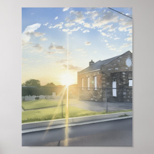 Póster El resplandor del sol en la mañana