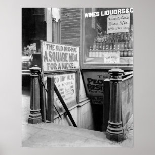 Póster El Restaurante De Cinco Céntimos, 1915. Foto de co