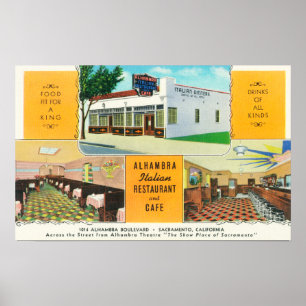 Póster El restaurante y el Caf� italianos de Alhambra