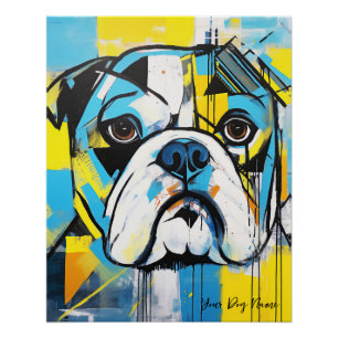 Póster El retrato de perro Bulldog 004 - Sable Gabriel