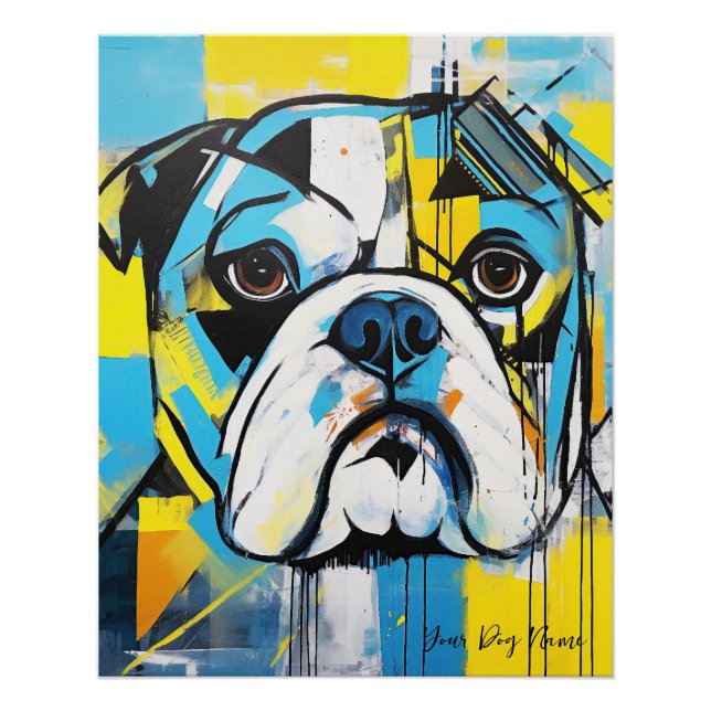 Póster El retrato de perro Bulldog 004 - Sable Gabriel (Anverso)