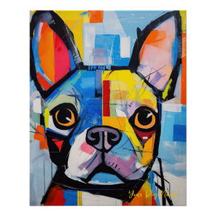 Póster El retrato de perro Bulldog francés 001 - Sable Ga