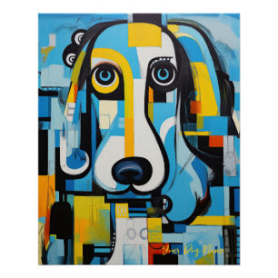 Póster El retrato de perro caniche 001 - Sable Gabriel