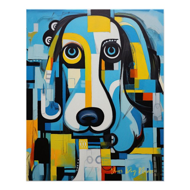 Póster El retrato de perro caniche 001 - Sable Gabriel (Anverso)