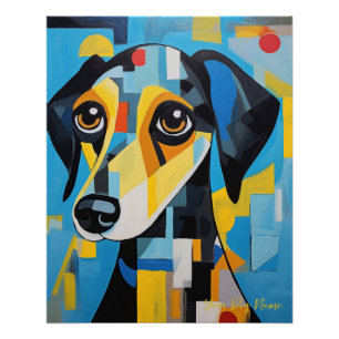 Póster El retrato de perro de Dachshund 001 - Sable Gabri