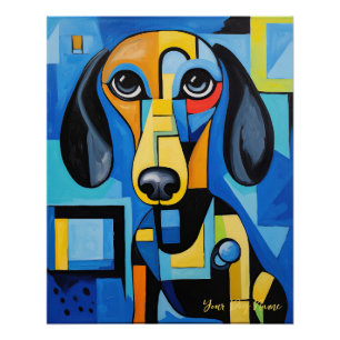 Póster El retrato de perro de Dachshund 004 - Sable Gabri