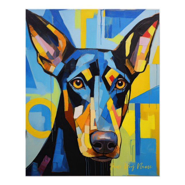 Póster El retrato de perro doberman 005 - Sable Gabriel (Anverso)