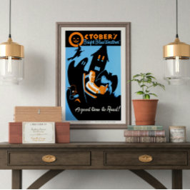 Póster El retro vintage octubre es un buen momento para l