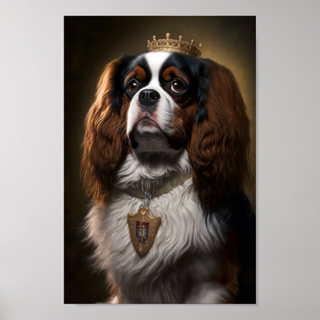 Póster El rey Charles Cavalier Spaniel con Poster de la C (Frente)