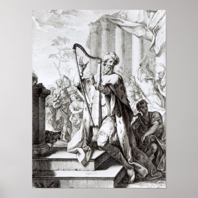 Póster El rey David juega la lira (Frente)