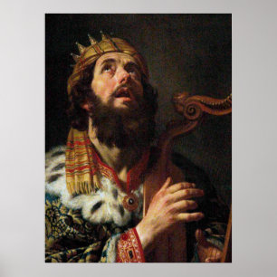 Póster 'El rey David tocando el arpa'