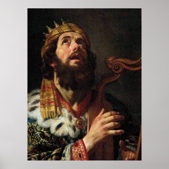 Póster 'El rey David tocando el arpa' (Frente)