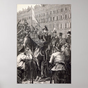 Póster El rey de Prusia que se dirige a los berlineses