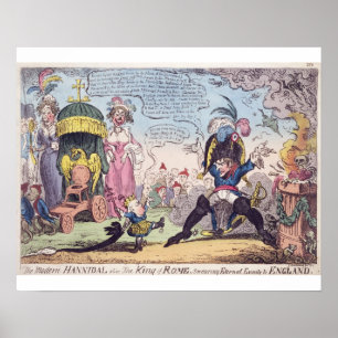 Póster El rey de Roma, 1814 - dibujo animado que muestra