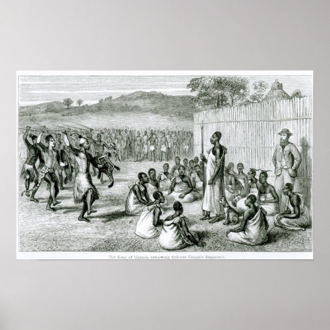 Póster El Rey de Uganda revisa al coronel (Frente)