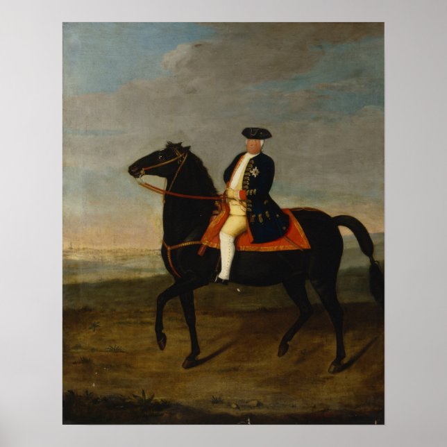 Póster El rey Frederick William I a caballo (Frente)