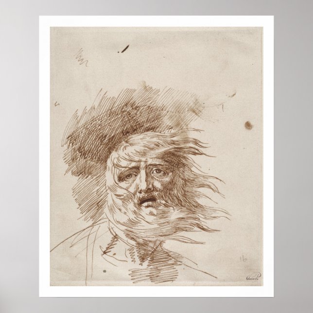 Póster El Rey Lear en la tormenta (tinta de pluma y de bi (Frente)