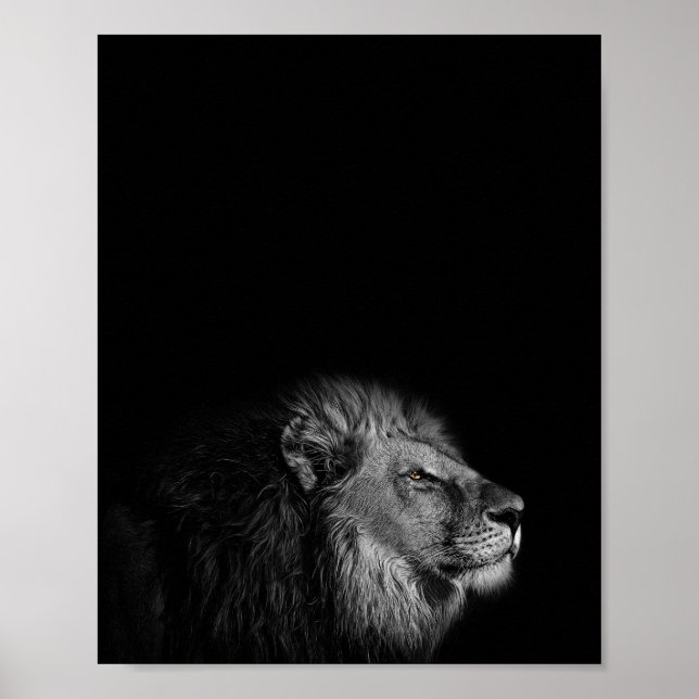 Póster El Rey, León, fotografía en blanco y negro (Frente)