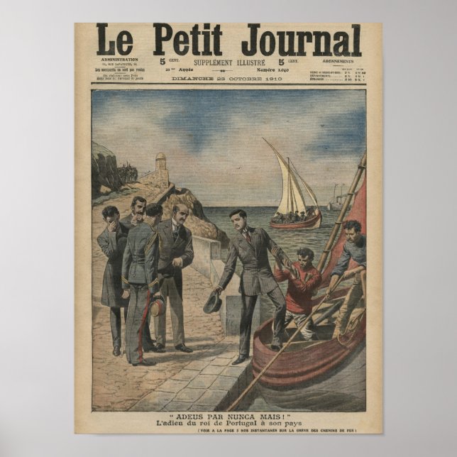 Póster El rey Manuel II de Portugal despediéndose (Frente)