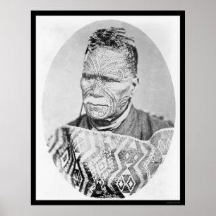 Póster El Rey maorí de Nueva Zelandia 1895