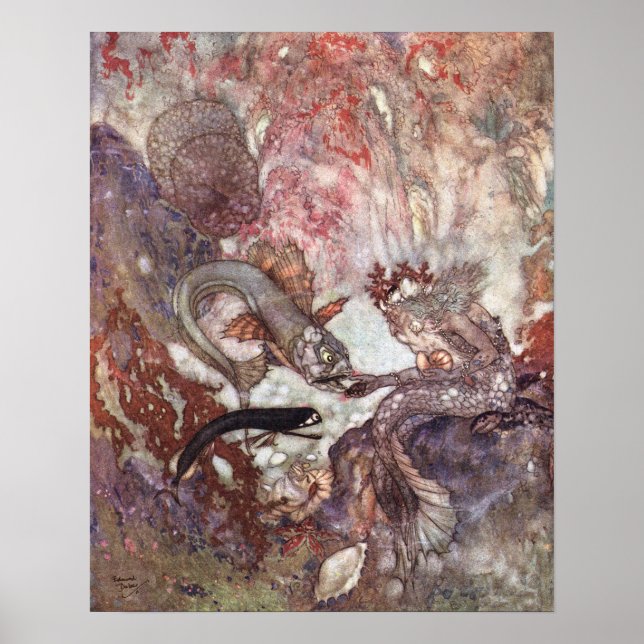 Póster El Rey Merman de Edmund Dulac (Frente)