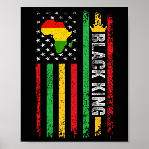 Póster El Rey Negro Melanin Bandera Africano-Estadouniden