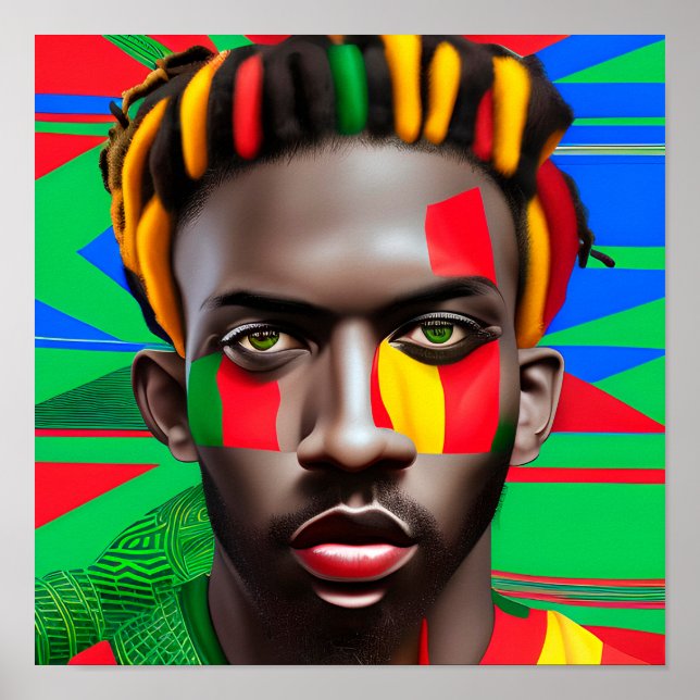 Póster El Rey Negro Melanin Hombre Bruto Hombres Hijo Prí (Frente)