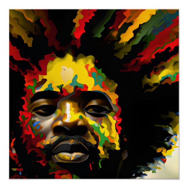 Póster El Rey Negro Melanin Hombre Bruto Hombres Hijo Prí (Anverso)