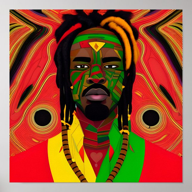 Póster El Rey Negro Melanin Hombre Bruto Hombres Hijo Prí (Frente)