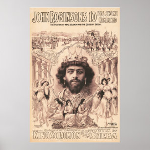 Póster El Rey Salomón Rodeado De Chicas Bailarines