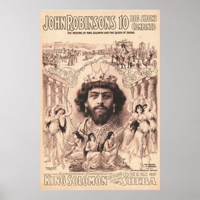 Póster El Rey Salomón Rodeado De Chicas Bailarines (Frente)