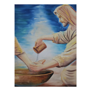 Póster El Rey Siervo: Jesús Lavando Pies 