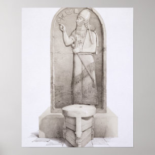 Póster El rey y el altar sacrificatorio, Nimrud, platean