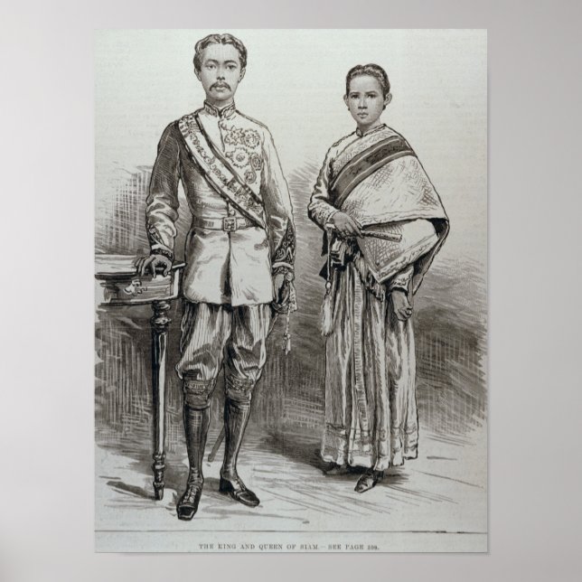 Póster El rey y la reina de Siam (Frente)
