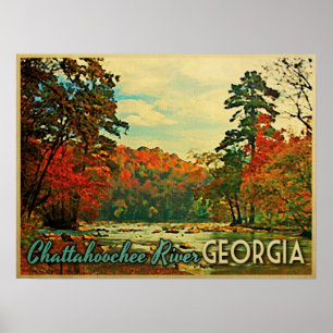 Póster El río Chattahoochee Georgia
