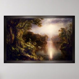 Póster El río de la luz por la iglesia Frederic Edwin
