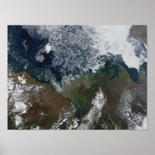 Póster El río Mackenzie vacia en la bahía de Mackenzie
