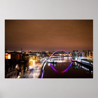 Póster El río Tyne de noche