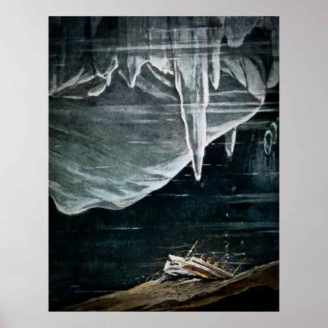 Póster El RMS Titanic yace al fondo del Atlántico (Frente)