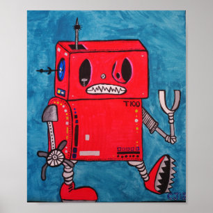 Póster … El robot más fresco T100 en el galxy